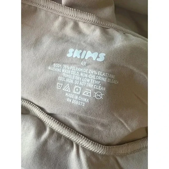 SKIMS thong bodysuit mock high neck tank nude mica everybody plus size 4x NWT - Picture 2 of 5